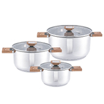 Набор кастрюль 3 предмета (1,6л, 3,2л, 5,8л) нерж "Смарт", тм Appetite