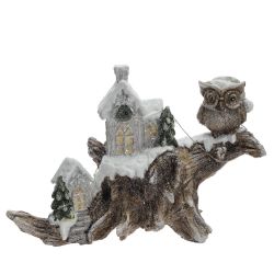 GAEM Фигурка декоративная "Зимняя композиция" с подсветкой (LR44x2,прилаг), L2, L20,5 W9 H14 см, 2в.