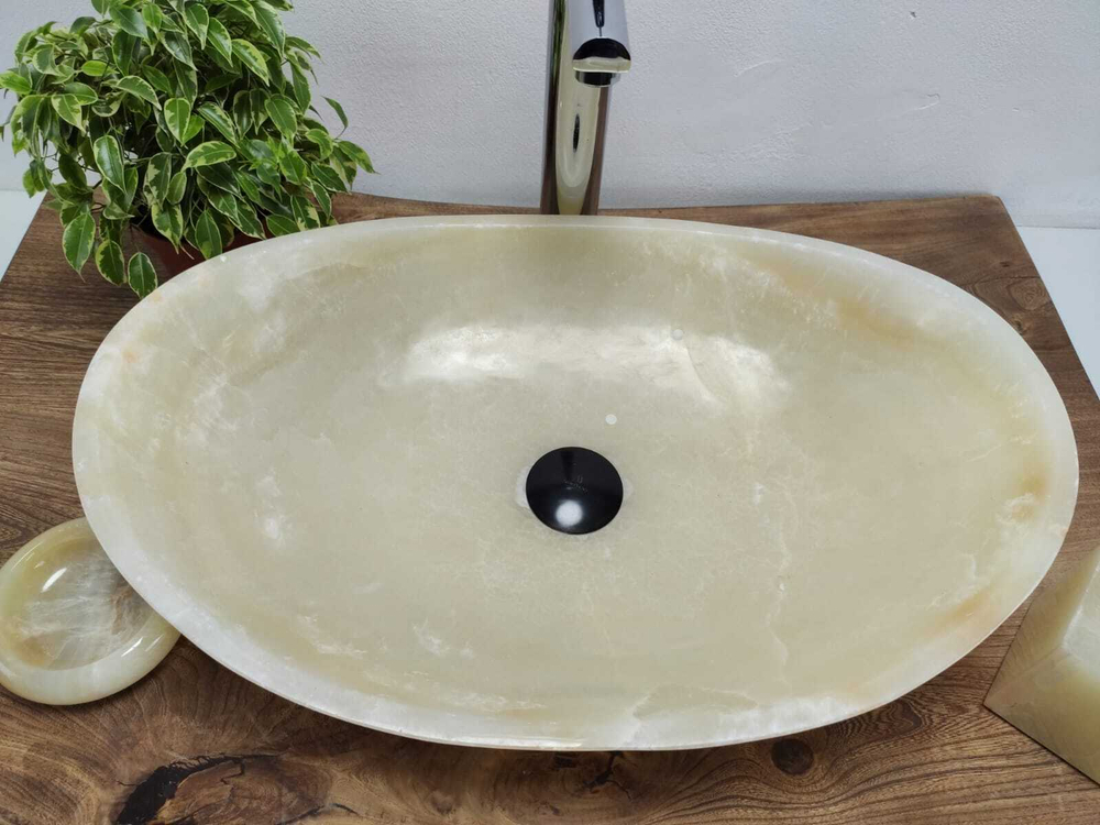Раковина из оникса Oval Yellow OO-61099 (55*38*15)