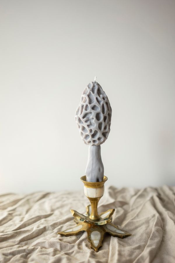 Свеча Гриб Сморчок серый (Пачули и дерево) - фото 1