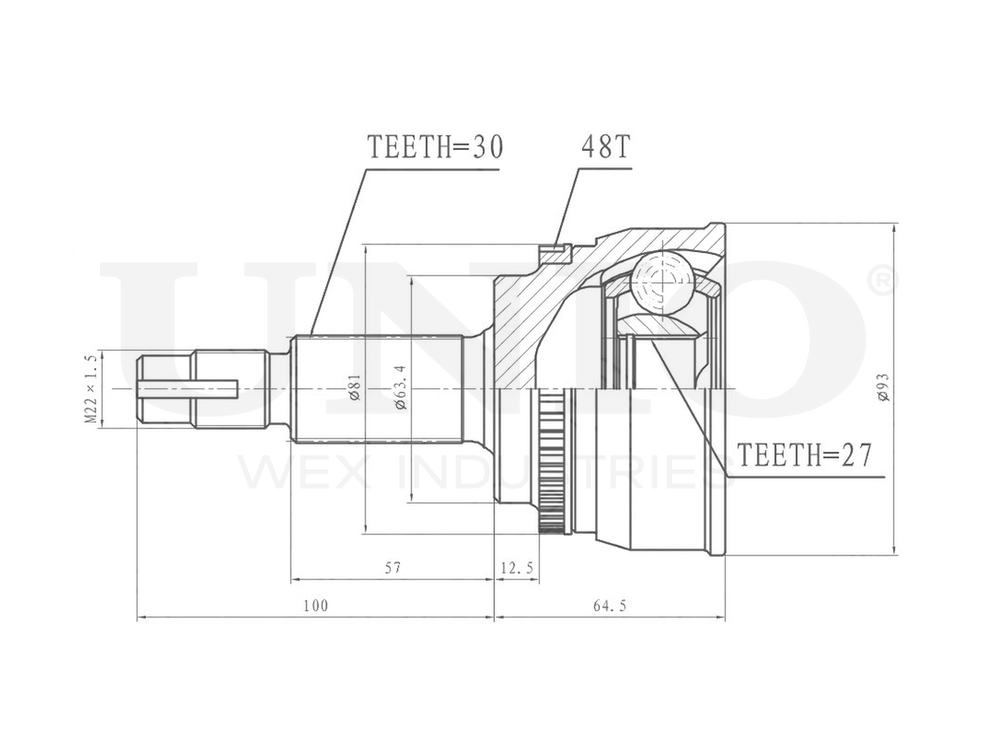ШРУС внешний UNIO CVJ-20332