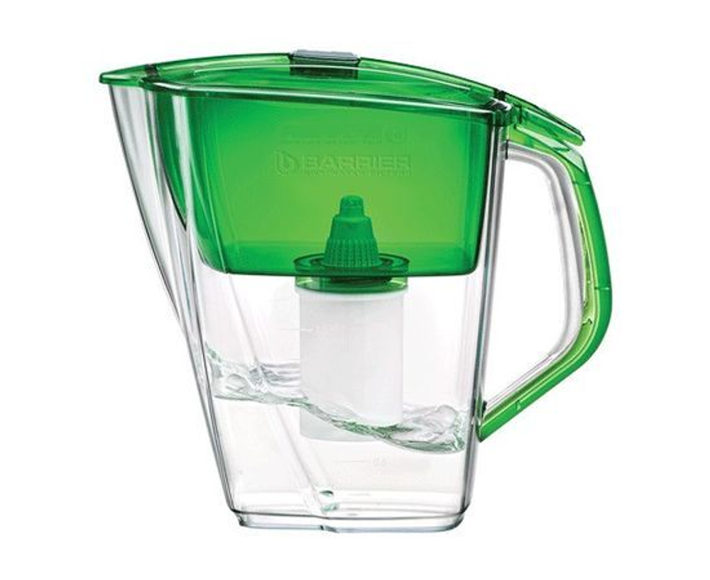 Фильтр для воды кувшин БАРЬЕР Гранд Нео XL, для большой семьи, предотвращает накипь, улучшает вкус, механический индикатор, объем 4,2 л, ресурс 350 л, цвет нефрит, кассета Жесткость в комплекте