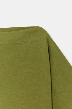 ZARA КРОП-ТОП С ЭФФЕКТОМ НАКИДКИ, ОЛИВКОВЫЙ