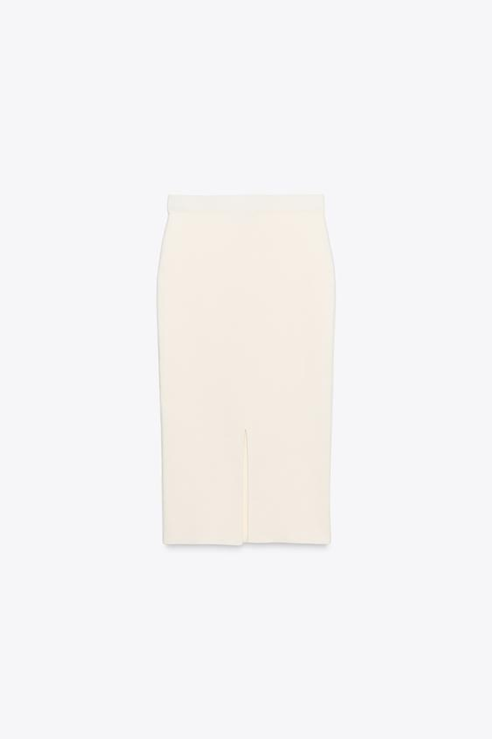 ZARA ТРИКОТАЖНАЯ ЮБКА МИДИ, ЭКРЮ