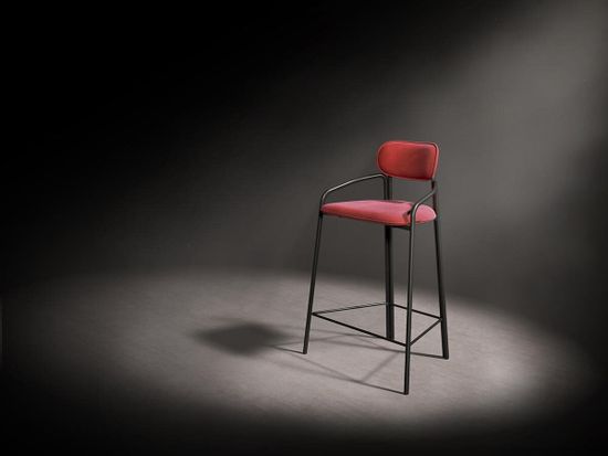 Стул барный ror, round, велюр, черный/темно-красный