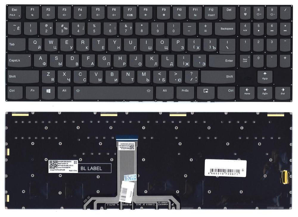 Клавиатура для ноутбука Lenovo Legion Y740-15 черная с подсветкой