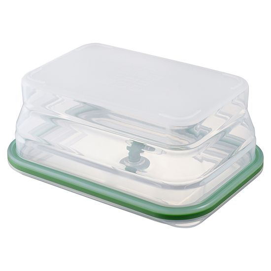 Контейнер для переноски и хранения силиконовый прямоугольный складной silikobox, 1,2 л, зеленый