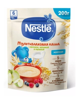 Мультизлаковая каша с яблоком, черникой и малиной 200г*3шт