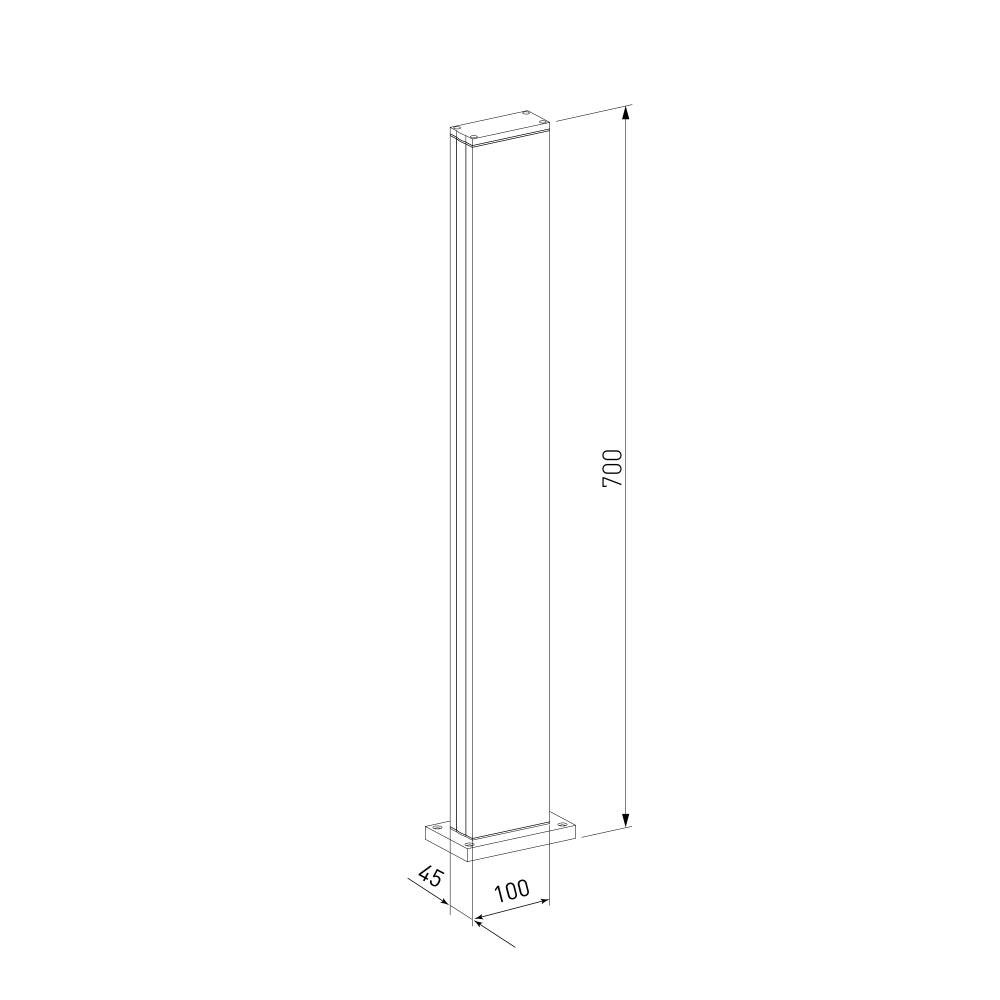 Ландшафтный светодиодный светильник Flat IP54 1538 TECHNO LED серый