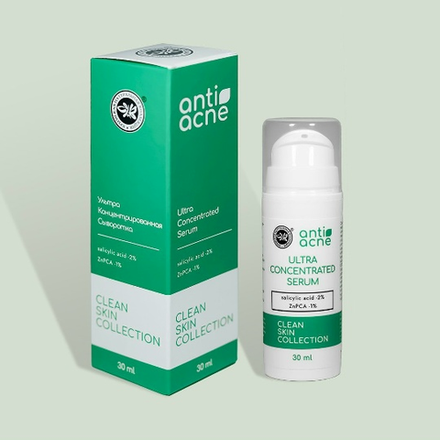 Ультраконцентрированная сыворотка anti-acne для жирной и проблемной кожи, 30мл, ТМ КРЫМСКАЯ НАТУРАЛЬНАЯ КОЛЛЕКЦИЯ