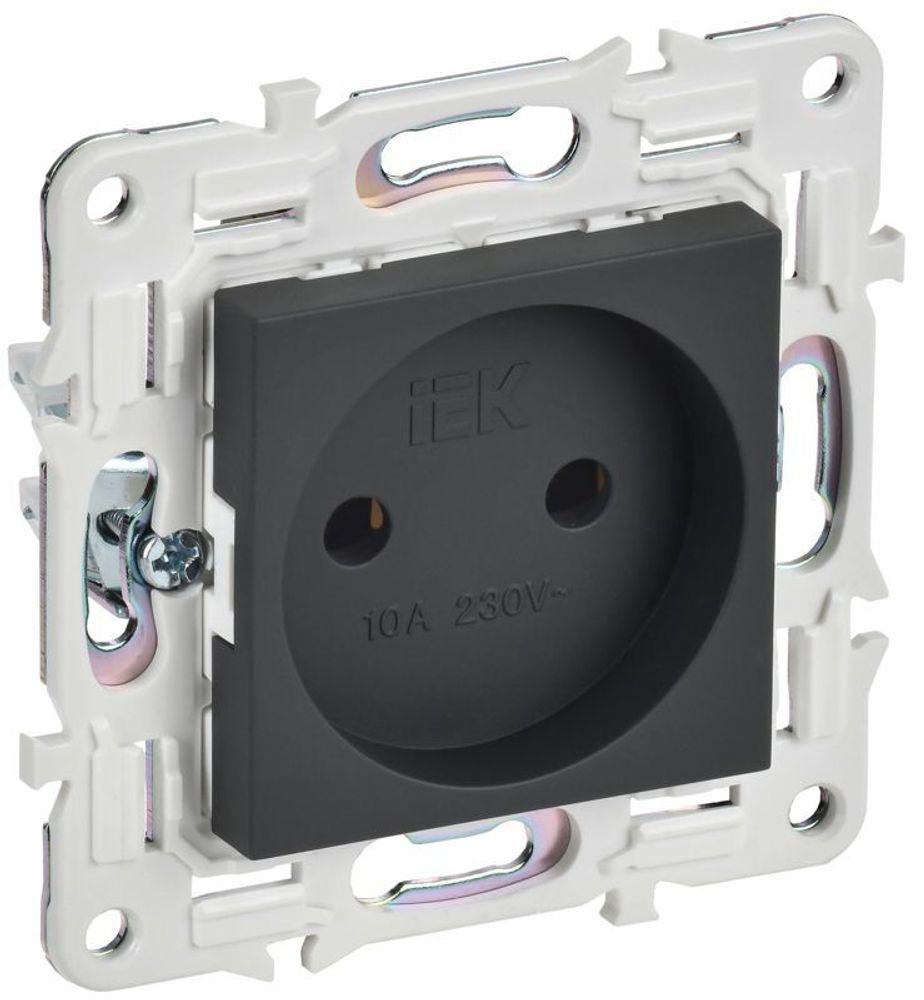 Розетка SKANDY 10А без заземл. без защ. шторок SK-R02G графит IEK SK-R10-10-K53 Розетка SKANDY 10А без заземл. без защ. шторок SK-R02G графит IEK SK-R10-10-K53