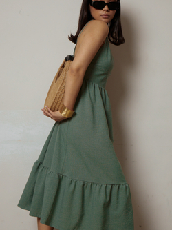 Сарафан льняной с воланом