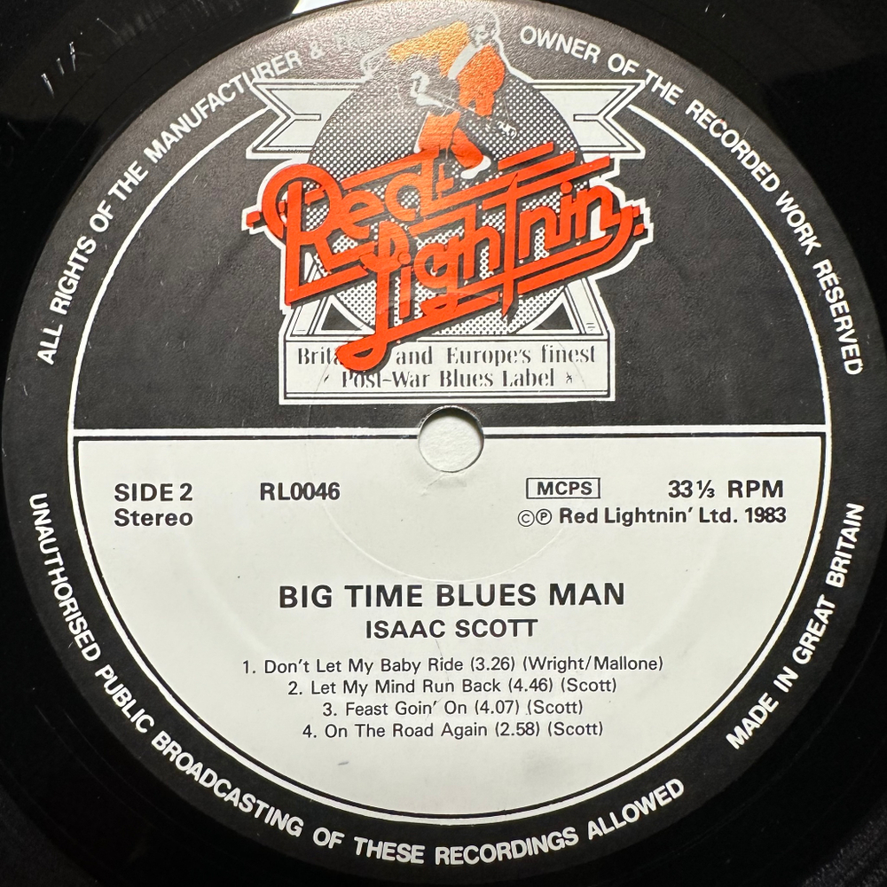 Isaac Scott - Big Time Blues Man (UK 1983г.)