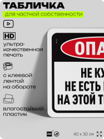 Табличка для частной территории "Не курить не есть и не пить на этой территории", на дом, для участка, организаций, предупреждающая, 40х30 см, Silver Plane x Айдентика Технолоджи