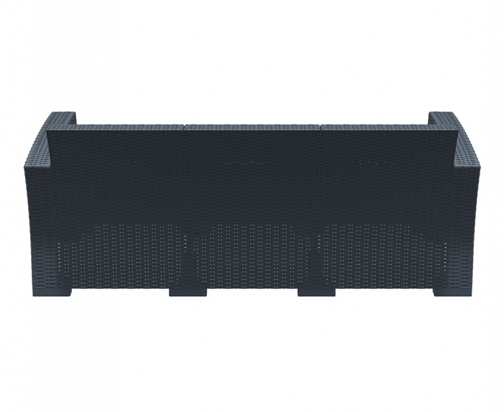 Диван пластиковый плетеный трехместный с подушками Monaco Lounge XL, антрацит