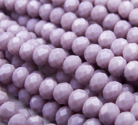 БН022НН46 Хрустальные бусины "рондель", цвет: пастельный фиолетовый непр., 4х6 мм, кол-во: 58-60 шт.