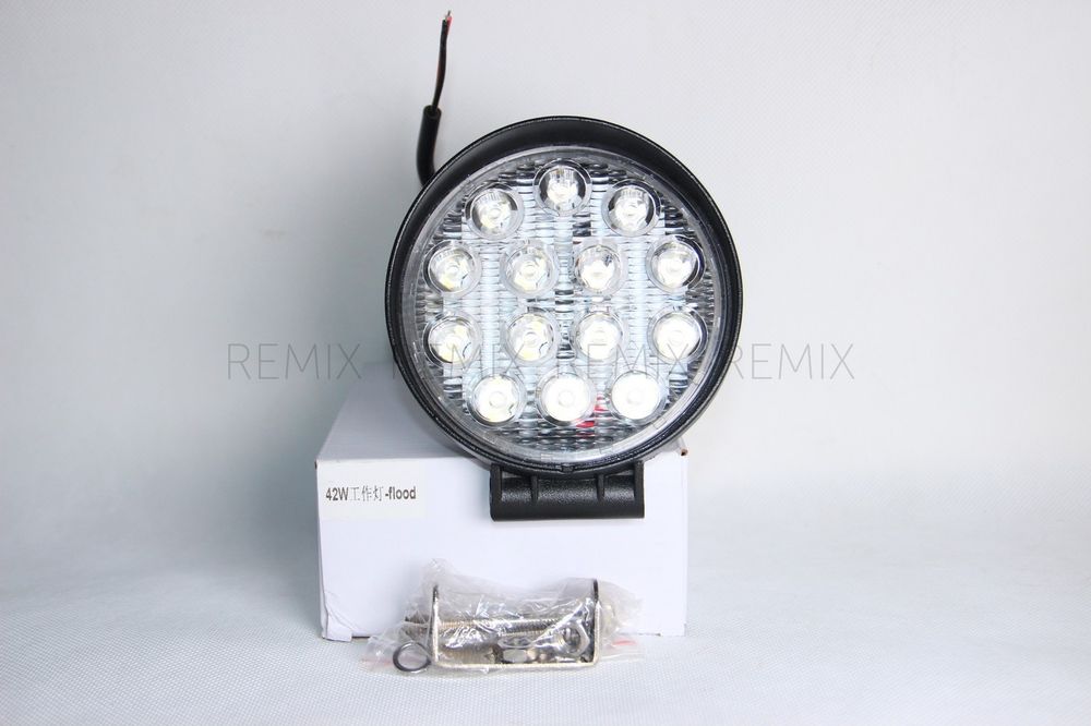 Светодиодная LED фара 42W (ближний дополнительный свет, круглая белая малая)