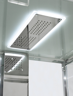 Душевая кабина AvaCan (АваКан) Z1910LEDMT с низким поддоном, с ГМ, с электрикой и LED освещением, 100х100х220