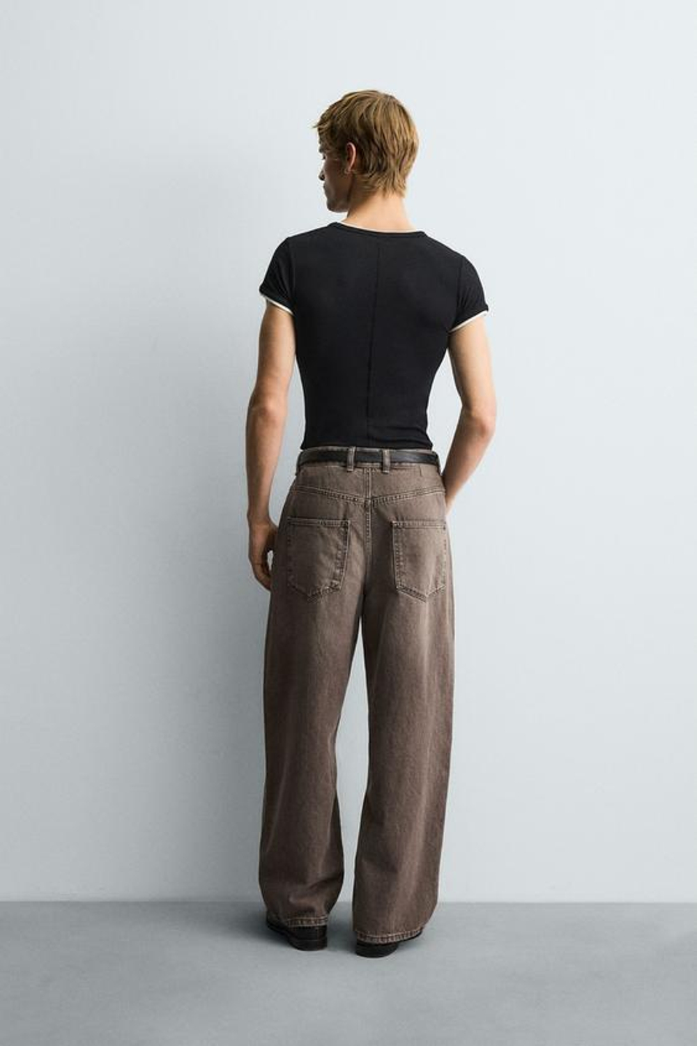 ZARA ДЖИНСЫ BAGGY FIT, КОРИЧНЕВЫЙ