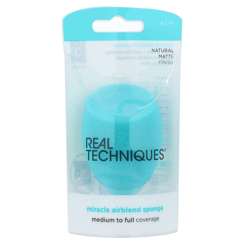 Real Techniques, Sponge +, Miracle Airblend Sponge, с антимикробной добавкой, шаг: Смесь, 1 спонж
