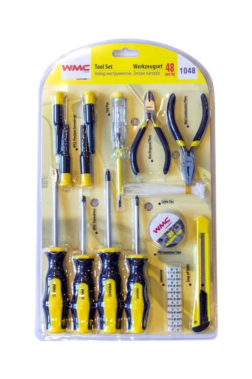 Набор инструментов для электрика, 48пр., в блистере WMC TOOLS WMC-1048