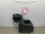 Мойка парикмахерская с креслом Волна (Nice 600 (черный)/черная глубокая раковина)