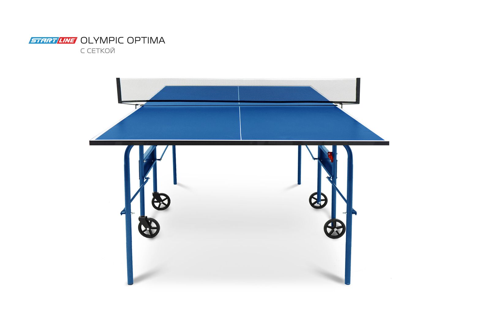 Стол теннисный Olympic Optima Синий с сеткой фото №4