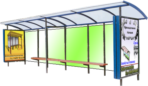 Остановочный павильон А-28 каленое стекло