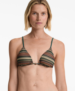 OYSHO Вязаный крючком треугольный топ бикини, зеленый