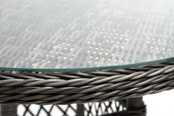 "Эспрессо" плетеный круглый стол, диаметр 80 см, цвет графит