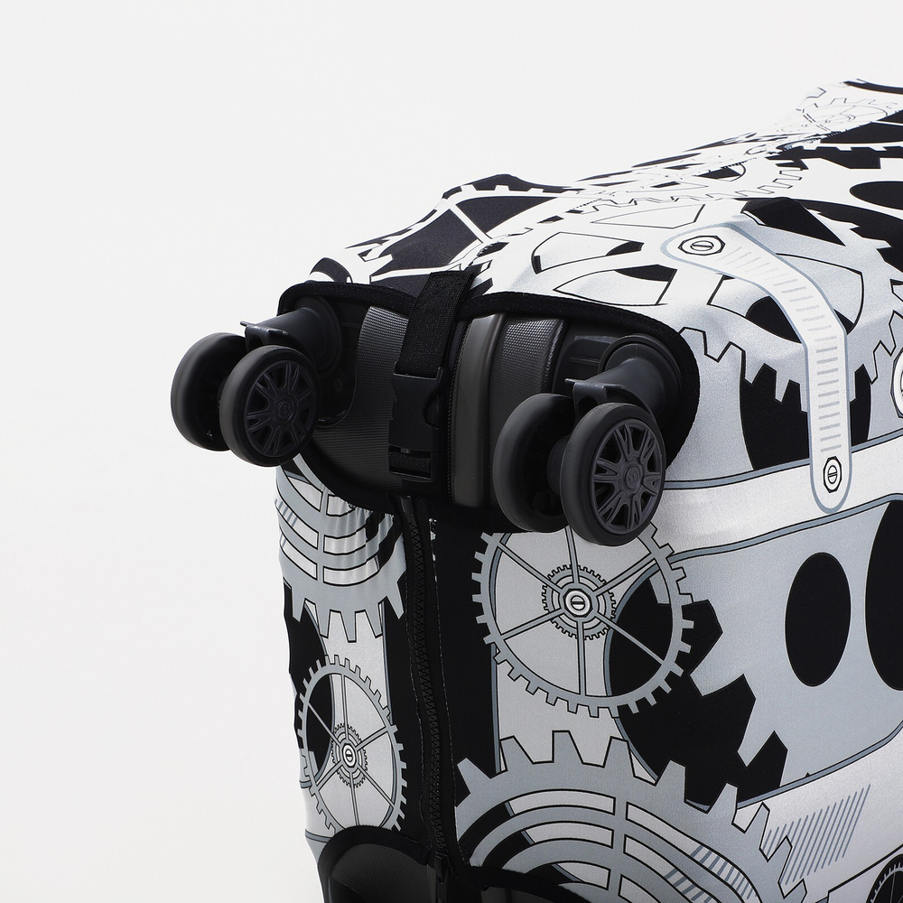 Чехол на чемодан 24", цвет чёрный/серый, 9436433