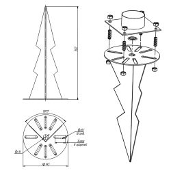 Держатель грунтовый ЭРА ДГ-03 для установки опор под светильники НТУ (шары) | Садово-парковые светильники