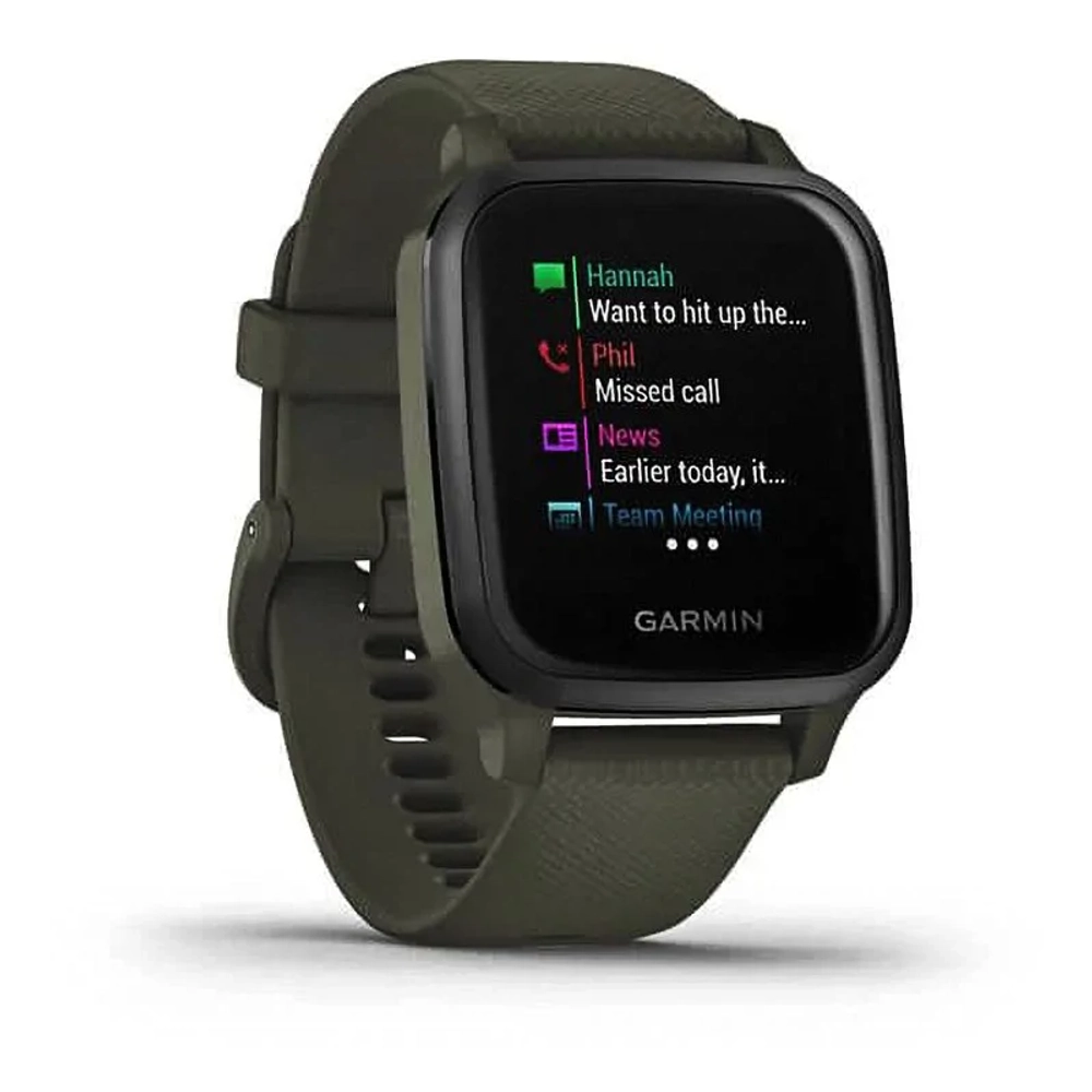 Смарт-часы Garmin Venu Sq Music Edition темно-зеленый с серым алюминиевым безелем 010-02426-13