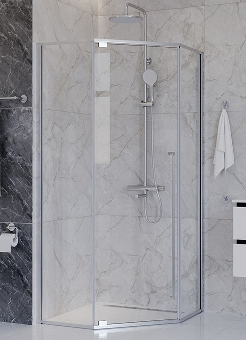 Душевой уголок Cezares PLANE-P-1-90-C-CR, 90х90х195, профиль хром, стекло прозрачное