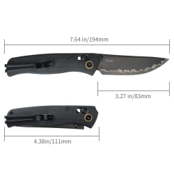Нож складной SRM 255L-MB3 Medal PVD (140Cr Laminated, Black Micarta)