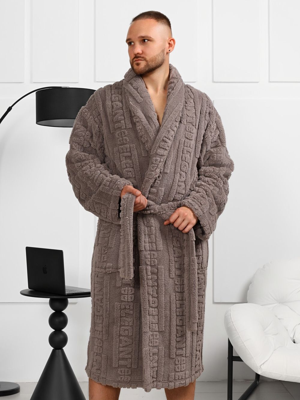 Халат мужской Идеал-3 Виотекс СЕРЫЙ