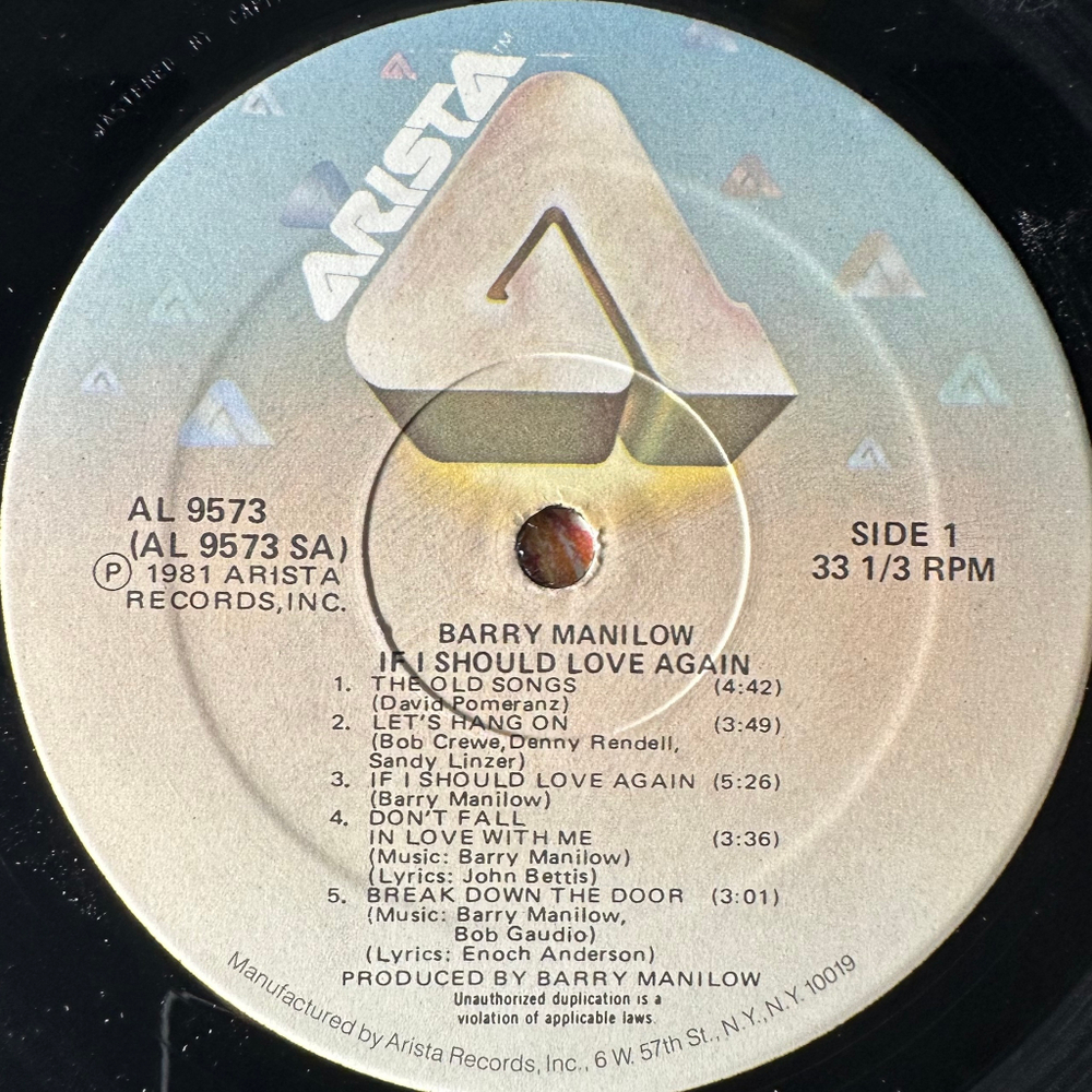 Barry Manilow ‎– If I Should Love Again (США 1981г.)