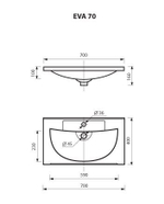 Тумба MISTY Марта - 70 подвесная белая фактурная c умывальником