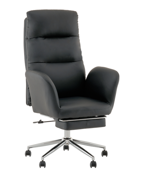 Кресло руководителя TopChairs Solid с оттоманкой черный