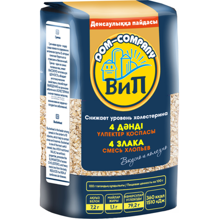 Хлопья Вип 4 злака 400 гр