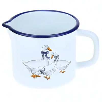 Кружка эмалированная 1,4л «Гуси» со сливом 01-0108н/4