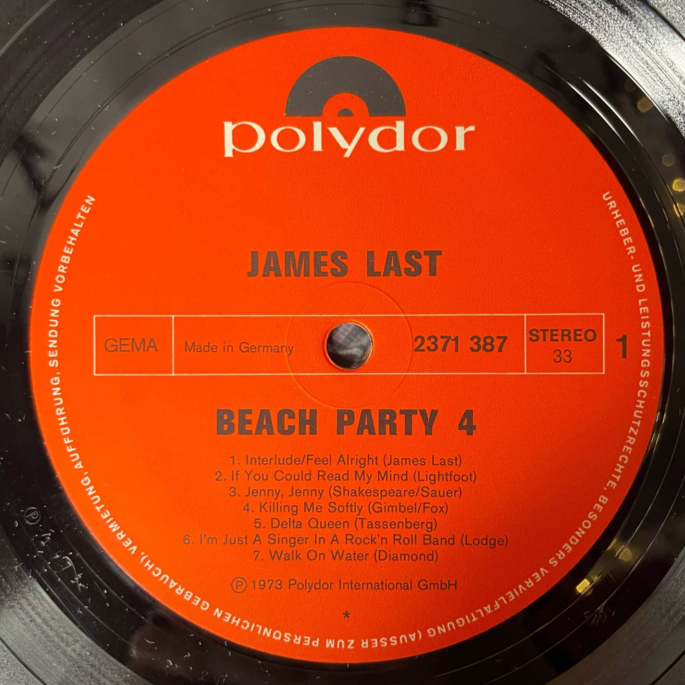 Винтажная виниловая пластинка LP James Last Джеймс Ласт Company Beachparty 4 (Germany 1973)