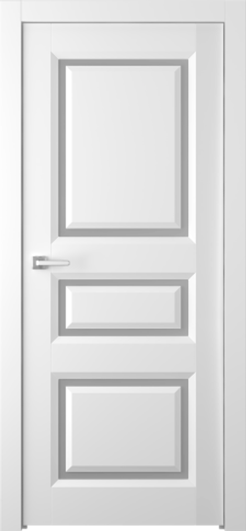 Дверь Платинум 3/1 / Цвет Эмаль белый / Мателюкс белый каленый / Двери Belwooddoors