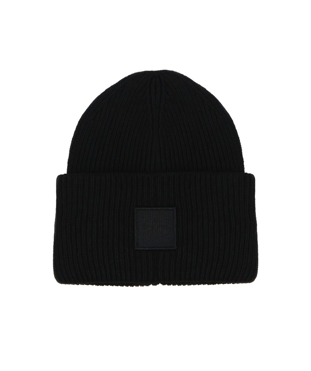 Шапка Calvin Klein Ribbed Monogram Logo Badge Black