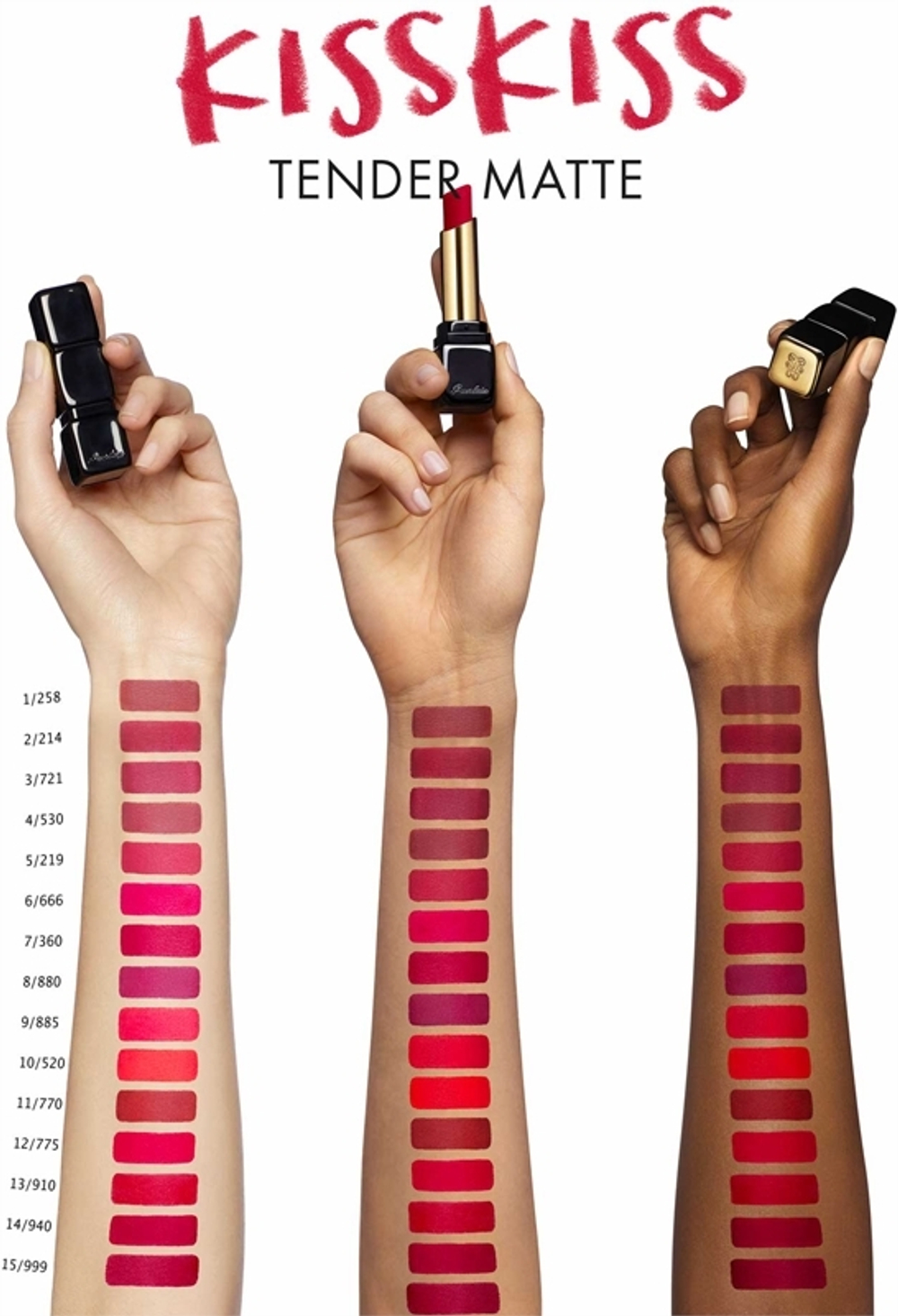 GUERLAIN KissKiss Tender Matte - Стойкая помада с матовым эффектом, 3,5 g