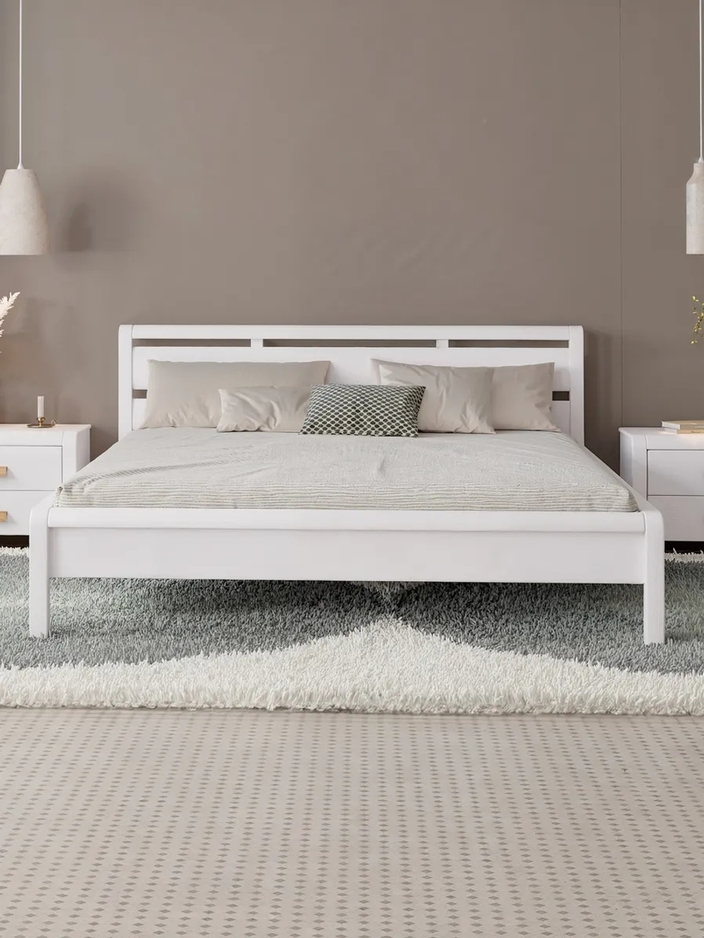 Кровать 160х200 Мадейра из массива сосны с основанием