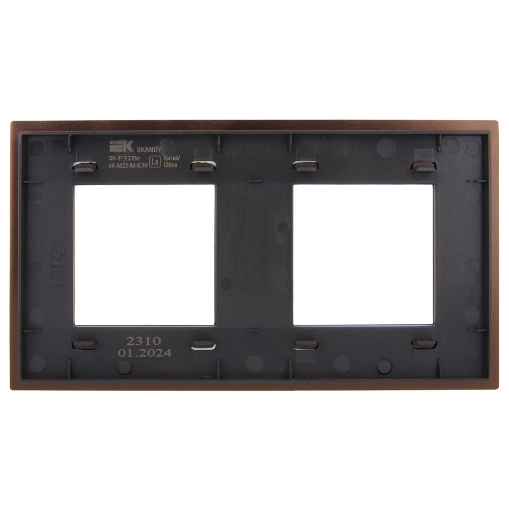 SKANDY Рамка 2-местная SK-F32Br металл шоколад IEK