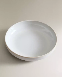 ZARA HOME ГЛУБОКАЯ ТАРЕЛКА С КАЙМОЙ, БЕЛЫЙ