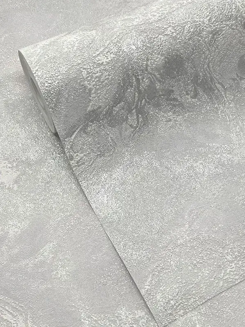 Обои флизелиновые, штукатурка бело-серая перламутровая, метровые, для гостиной, Мальдивы (VILIA, 1796-21)