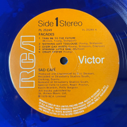 Винтажная виниловая пластинка LP Sad Cafe Facades (UK 1979) (Blue Vinyl)